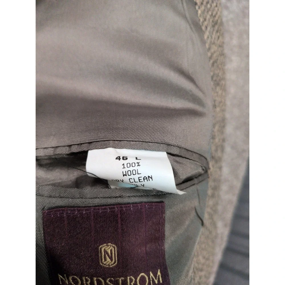 Nordstrom Harris‎ Tweed Wool Blazer Mens Brown Herringbone Sport Coat USA